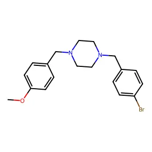 1-[(4-Bromophenyl)methyl]-4-[(4-methoxyphenyl)methyl]piperazine structure