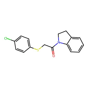 2-((4-Chlorophenyl)thio)-1-(indolin-1-yl)ethanone structure