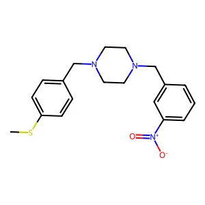 1-[(4-Methylsulfanylphenyl)methyl]-4-[(3-nitrophenyl)methyl]piperazine structure