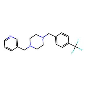 1-(Pyridin-3-ylmethyl)-4-[4-(trifluoromethyl)benzyl]piperazine structure