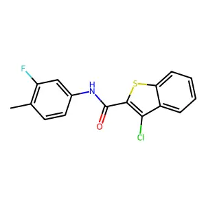 3-chloro-N-(3-fluoro-4-methylphenyl)-1-benzothiophene-2-carboxamide structure