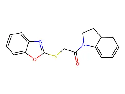 2-(1,3-Benzoxazol-2-ylsulfanyl)-1-(2,3-dihydroindol-1-yl)ethanone structure