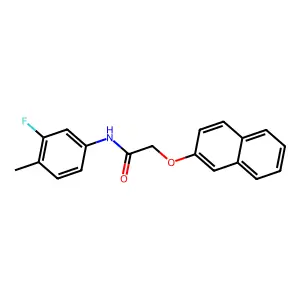 N-(3-fluoro-4-methylphenyl)-2-(2-naphthyloxy)acetamide structure