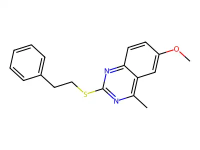 6-Methoxy-4-methyl-2-[(2-phenylethyl)sulfanyl]quinazoline structure