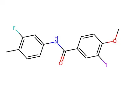 N-(3-fluoro-4-methylphenyl)-3-iodo-4-methoxybenzamide structure