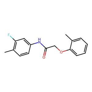 N-(3-fluoro-4-methylphenyl)-2-(2-methylphenoxy)acetamide structure