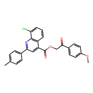2-(4-methoxyphenyl)-2-oxoethyl 8-chloro-2-(4-methylphenyl)-4-quinolinecarboxylate structure