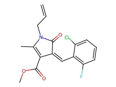 Methyl 4-[(2-chloro-6-fluorophenyl)methylene]-4,5-dihydro-2-methyl-5-oxo-1-(2-propen-1-yl)-1H-pyrrole-3-carboxylate structure