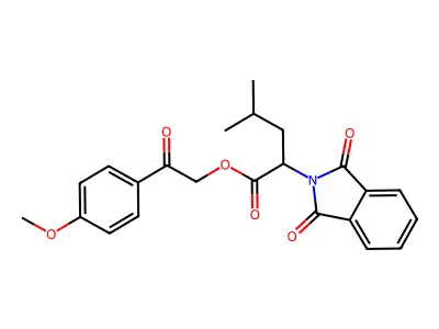 2-(4-methoxyphenyl)-2-oxoethyl 2-(1,3-dioxo-1,3-dihydro-2H-isoindol-2-yl)-4-methylpentanoate structure