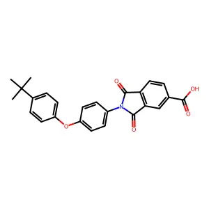 2-[4-(4-Tert-butylphenoxy)phenyl]-1,3-dioxoisoindoline-5-carboxylic acid structure