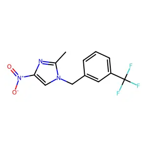 2-Methyl-4-nitro-1-[[3-(trifluoromethyl)phenyl]methyl]imidazole structure