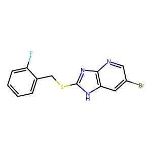 6-bromo-2-[(2-fluorophenyl)methylsulfanyl]-1H-imidazo[4,5-b]pyridine structure