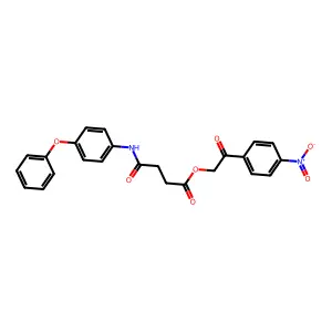 2-(4-nitrophenyl)-2-oxoethyl 3-[N-(4-phenoxyphenyl)carbamoyl]propanoate structure