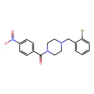 [4-[(2-Bromophenyl)methyl]piperazin-1-yl]-(4-nitrophenyl)methanone structure