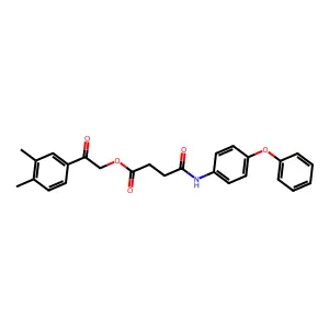 [2-(3,4-Dimethylphenyl)-2-oxoethyl] 4-oxo-4-(4-phenoxyanilino)butanoate structure