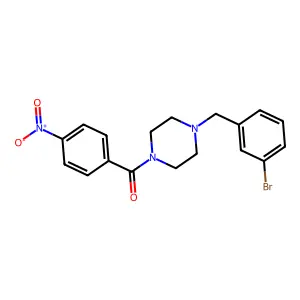 [4-[(3-Bromophenyl)methyl]piperazin-1-yl]-(4-nitrophenyl)methanone structure