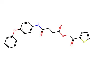 2-oxo-2-(2-thienyl)ethyl 3-[N-(4-phenoxyphenyl)carbamoyl]propanoate structure