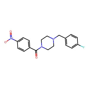 [4-[(4-Fluorophenyl)methyl]piperazin-1-yl]-(4-nitrophenyl)methanone structure