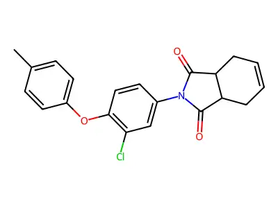 2-[3-chloro-4-(4-methylphenoxy)phenyl]-3a,4,7,7a-tetrahydro-1H-isoindole-1,3(2H)-dione structure