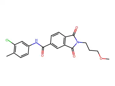 N-(3-chloro-4-methylphenyl)-2-(3-methoxypropyl)-1,3-dioxo-2,3-dihydro-1H-isoindole-5-carboxamide structure
