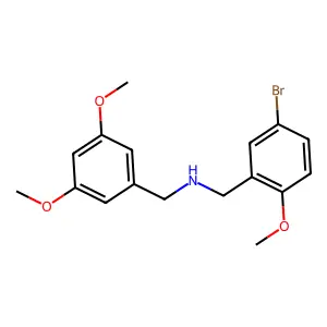 N-[(5-bromo-2-methoxyphenyl)methyl]-1-(3,5-dimethoxyphenyl)methanamine structure