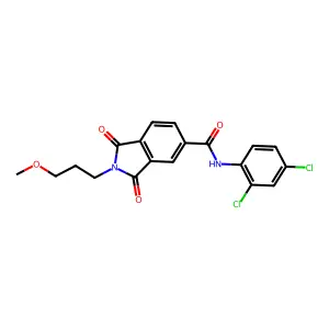 N-(2,4-dichlorophenyl)-2-(3-methoxypropyl)-1,3-dioxoisoindole-5-carboxamide structure
