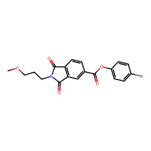 (4-bromophenyl) 2-(3-methoxypropyl)-1,3-dioxo-isoindole-5-carboxylate structure