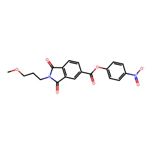 (4-nitrophenyl) 2-(3-methoxypropyl)-1,3-dioxoisoindole-5-carboxylate structure
