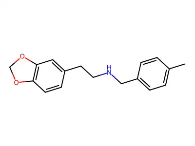 2-(1,3-benzodioxol-5-yl)-N-[(4-methylphenyl)methyl]ethanamine structure
