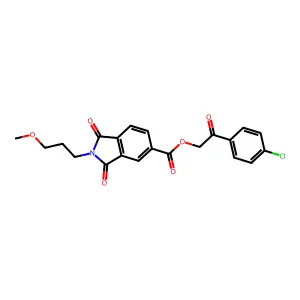 2-(4-chlorophenyl)-2-oxoethyl 2-(3-methoxypropyl)-1,3-dioxo-2,3-dihydro-1H-isoindole-5-carboxylate structure