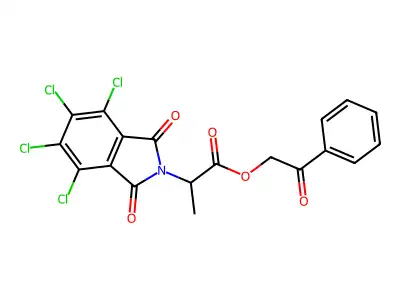 2-oxo-2-phenylethyl 2-(4,5,6,7-tetrachloro-1,3-dioxo-1,3-dihydro-2H-isoindol-2-yl)propanoate structure