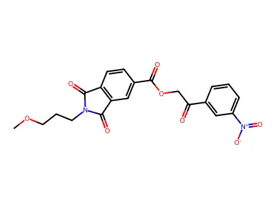 2-(3-nitrophenyl)-2-oxoethyl 2-(3-methoxypropyl)-1,3-dioxo-2,3-dihydro-1H-isoindole-5-carboxylate structure