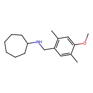 N-(4-methoxy-2,5-dimethylbenzyl)cycloheptanamine structure