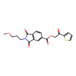2-oxo-2-(thiophen-2-yl)ethyl 2-(3-methoxypropyl)-1,3-dioxo-2,3-dihydro-1H-isoindole-5-carboxylate structure