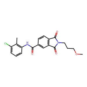 N-(3-chloro-2-methylphenyl)-2-(3-methoxypropyl)-1,3-dioxoisoindole-5-carboxamide structure