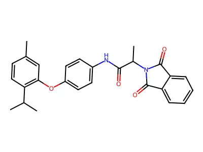 2-(1,3-dioxoisoindol-2-yl)-N-[4-(5-methyl-2-propan-2-ylphenoxy)phenyl]propanamide structure