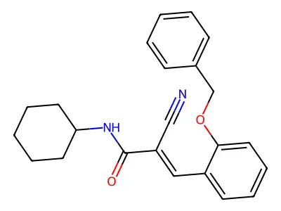 2-Cyano-N-cyclohexyl-3-[2-(phenylmethoxy)phenyl]-2-propenamide structure