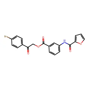 [2-(4-Bromophenyl)-2-oxoethyl] 3-(furan-2-carbonylamino)benzoate structure
