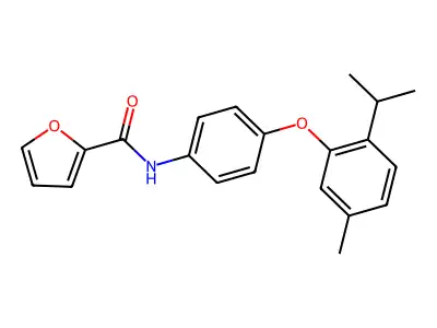 N-[4-(2-isopropyl-5-methylphenoxy)phenyl]-2-furamide structure