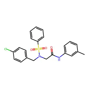 2-[benzenesulfonyl-[(4-chlorophenyl)methyl]amino]-N-(3-methylphenyl)acetamide structure
