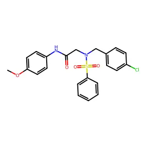 2-[benzenesulfonyl-[(4-chlorophenyl)methyl]amino]-N-(4-methoxyphenyl)acetamide structure