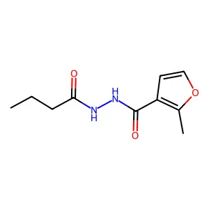 N'-butanoyl-2-methylfuran-3-carbohydrazide structure