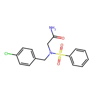 2-[Benzenesulfonyl-[(4-chlorophenyl)methyl]amino]acetamide structure
