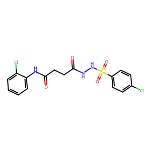 N-(2-chlorophenyl)-4-{2-[(4-chlorophenyl)sulfonyl]hydrazino}-4-oxobutanamide structure