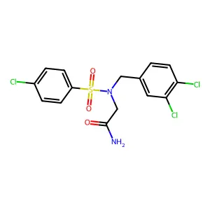 2-[(4-Chlorophenyl)sulfonyl-[(3,4-dichlorophenyl)methyl]amino]acetamide structure