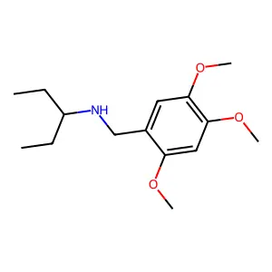 N-[(2,4,5-trimethoxyphenyl)methyl]pentan-3-amine structure