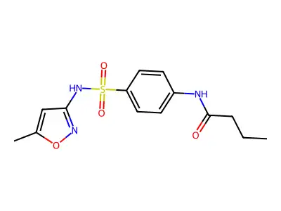 N-{4-[(5-methyl-1,2-oxazol-3-yl)sulfamoyl]phenyl}butanamide structure