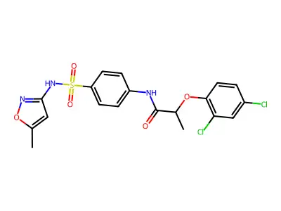 2-(2,4-dichlorophenoxy)-N-(4-{[(5-methyl-3-isoxazolyl)amino]sulfonyl}phenyl)propanamide structure