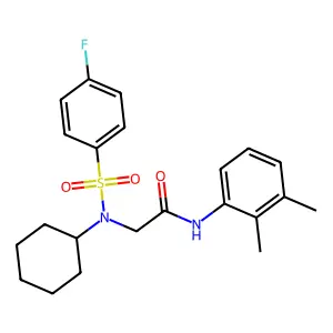 2-[cyclohexyl-(4-fluorophenyl)sulfonylamino]-N-(2,3-dimethylphenyl)acetamide structure