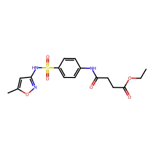 Ethyl 4-(4-{[(5-methyl-3-isoxazolyl)amino]sulfonyl}anilino)-4-oxobutanoate structure